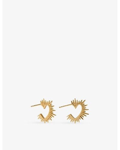 Rachel Jackson Electric Love 22ct Yellow-gold Plated Sterling-silver Hoop Earrings - Natural