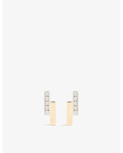 Mateo La Barre 14ct Yellow-gold And 0.6ct Diamond Stud Earrings - White