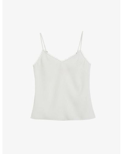 Ted Baker Andreno Looped-trim V-neck Woven Cami Top - White