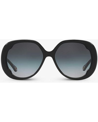 Chloé Ch0195s Square-frame Acetate Sunglasses - Black