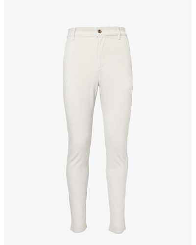 7 For All Mankind Travel Regular-fit Tapered Stretch-woven Pants - White