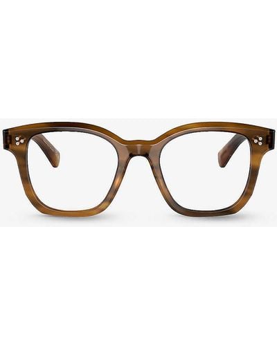 Oliver Peoples Ov5525u Square-frame Acetate Optical Glasses - Brown