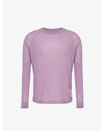 Satisfy Cloudmerinotm Brand-patch Wool-knit Sweater - Purple