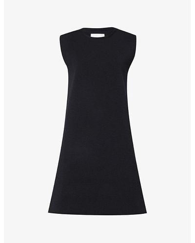 Jil Sander Round-neck Sleeveless Knitted Mini Dress - Black
