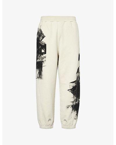 A_COLD_WALL* Brushstroke Abstract-print Cotton-jersey jogging Bottoms X - Natural