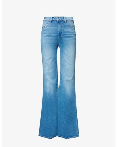PAIGE Charlie Flare-leg High-rise Stretch-denim Jeans - Blue