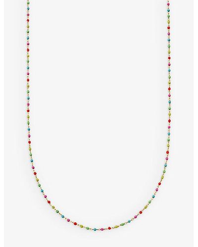 Astley Clarke Biography 18ct Yellow Gold-plated Vermeil Sterling-silver And Enamel Bead Choker Necklace - White
