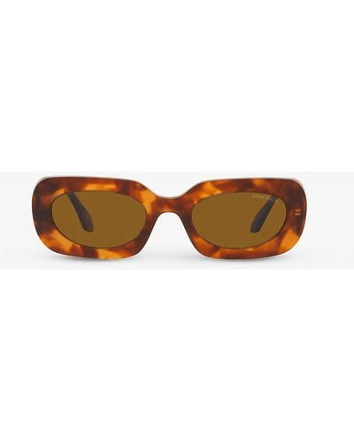 Giorgio Armani Ar8182 Tinted-lens Rectangle-frame Acetate Sunglasses - Red