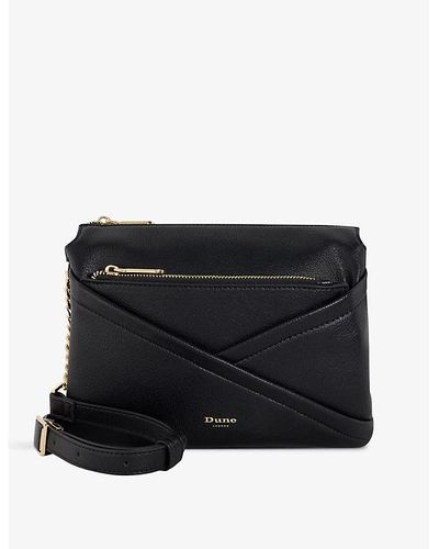Dune Dalliance Brand-typography Faux-leather Cross-body Bag - Black