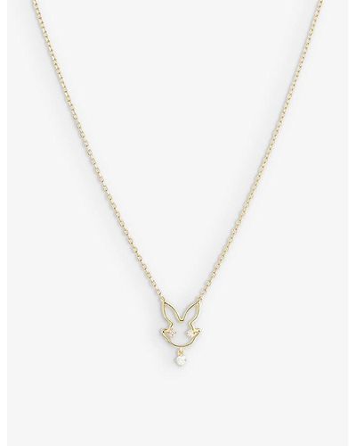 The Alkemistry Ruifier Scintilla Year Of The Rabbit 18ct Yellow-gold And 0.04ct Diamond Pendant Necklace - White