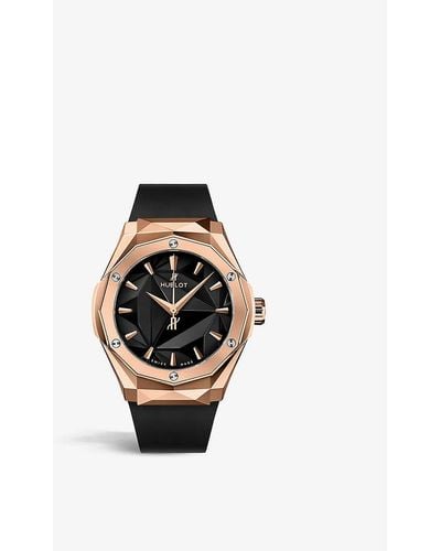 Hublot 550.os.1800.rx.orl19 Classic Fusion 18ct Rose-gold And Rubber Automatic Watch - Black