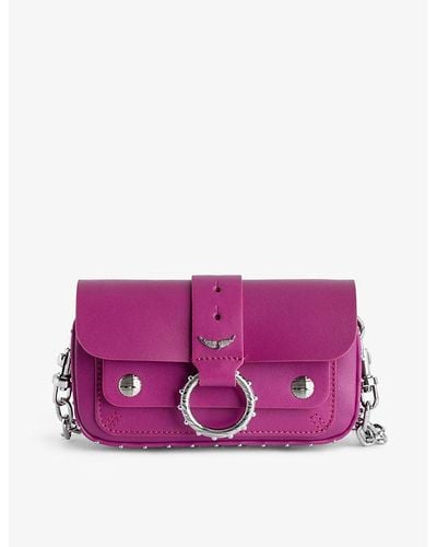Zadig & Voltaire X Kate Moss Studded Leather Cross-body Bag - Purple