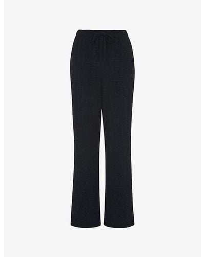 Whistles Luna Textured Stretch-woven Pants - Black