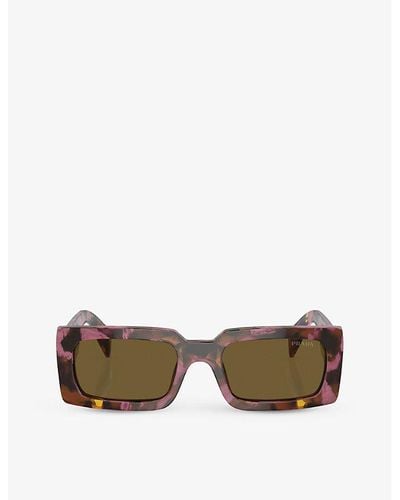 Prada Pr A07s Pillow-frame Tortoiseshell Acetate Sunglasses - Purple