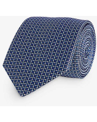 Lanvin Abstract-pattern Silk Tie - Blue