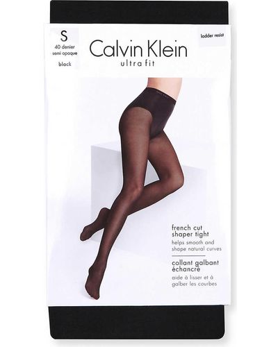 Calvin Klein French-cut 40 Denier Tights - White