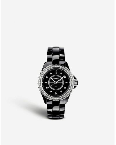 Chanel H3108 J12 33mm Diamonds High-tech Ceramic, And Diamond Watch - Black