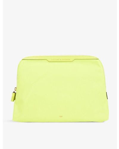 Anya Hindmarch Lotions And Potions Shell And Leather Washbag - Yellow
