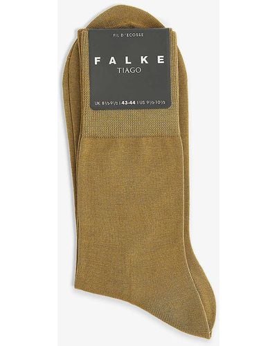FALKE Tiago Ankle-rise Stretch-organic-cotton Blend Socks - Green