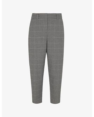 Whistles Lucie Slim-fit Mid-rise Cigarette Pants - Gray