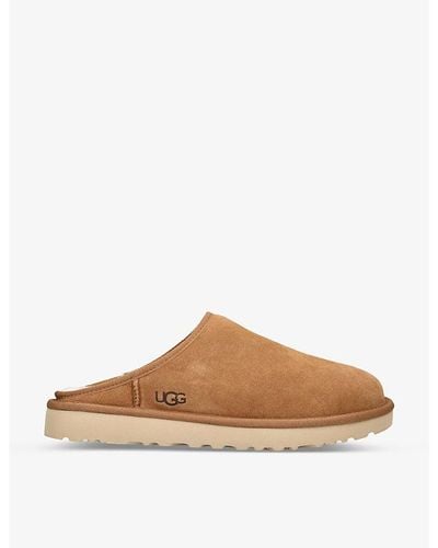 UGG Classic Slip-on Suede And Shearling Slippers - Brown