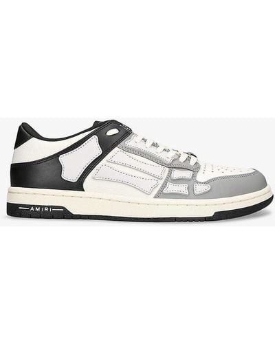 Amiri Skel Panelled Leather Low-top Trainers - White