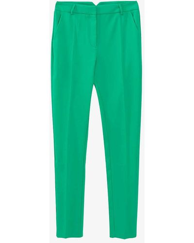 IKKS Straight-leg High-rise Stretch-woven Trousers - Green