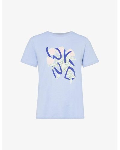 Weekend by Maxmara Nervi Graphic-print Cotton-jersey T-shirt - Blue
