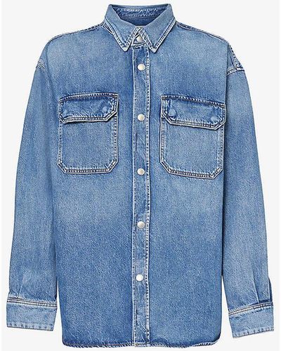 Agolde Camryn Faded-wash Organic-cotton And Recycled-lyocell Shirt - Blue