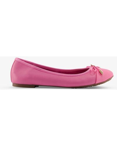 Dune Hartlyn Leather Ballerina Flats - Pink