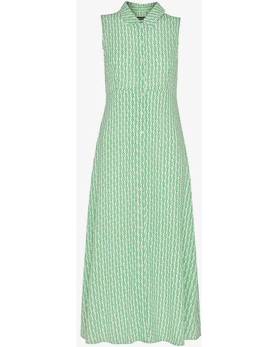 Whistles Graphic-print Woven Maxi Dress - Green