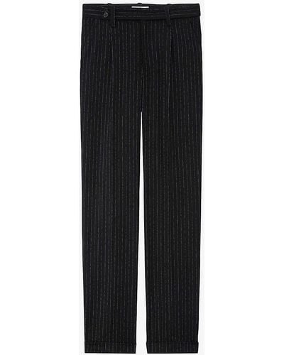 Zadig & Voltaire Pura High-rise Pinstripe Stretch-woven Trousers - Black