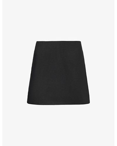 Reformation Veranda Mid-rise Linen Mini Skirt - Black
