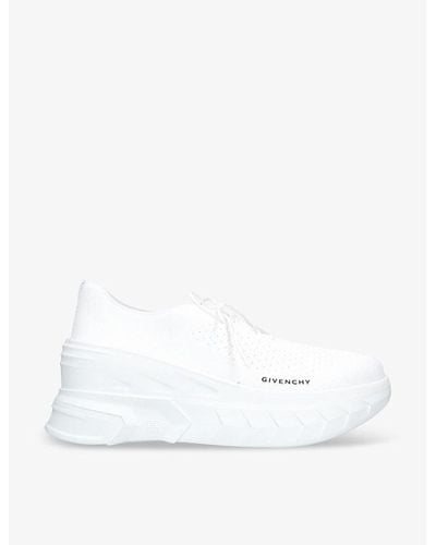 Givenchy Marshmallow Wedge Chunky-sole Knitted Low-top Sneakers - White