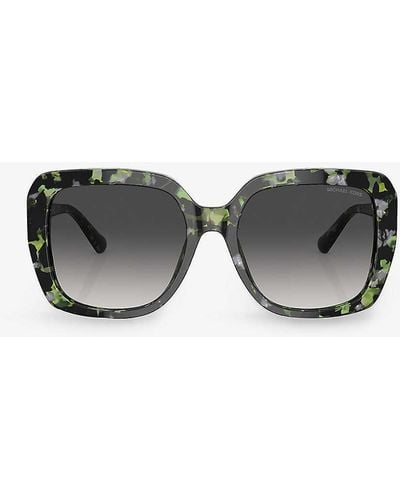 Michael Kors Mk2140 Manhasset Square-frame Tortoiseshell Acetate Sunglasses - Grey