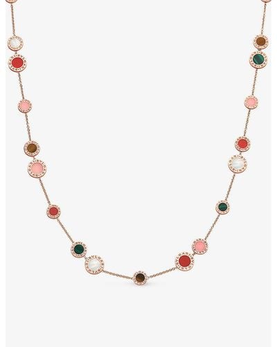 BVLGARI 18ct , Mother-of-pearl, Opal, Tiger's Eye, Malachite And Carnelian Necklace - Natural