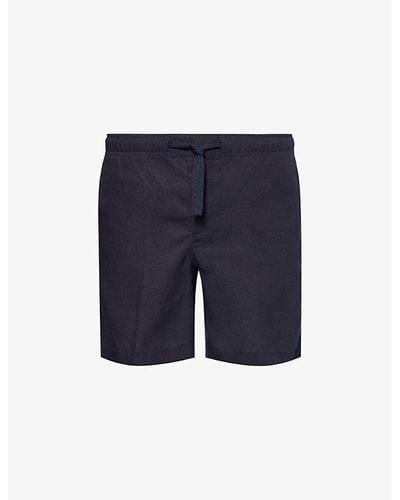 Orlebar Brown Alex Drawstring-waist Linen Shorts - Blue