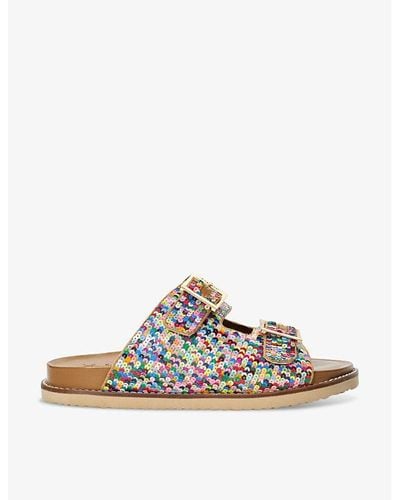 Dune Synthetic Lequin Sequin-embellished Faux-leather Sandals - Multicolour