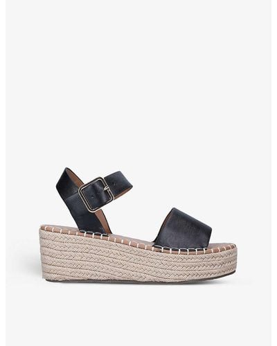 KG by Kurt Geiger Pia Open-toe Faux-leather Wedge Sandals - Black