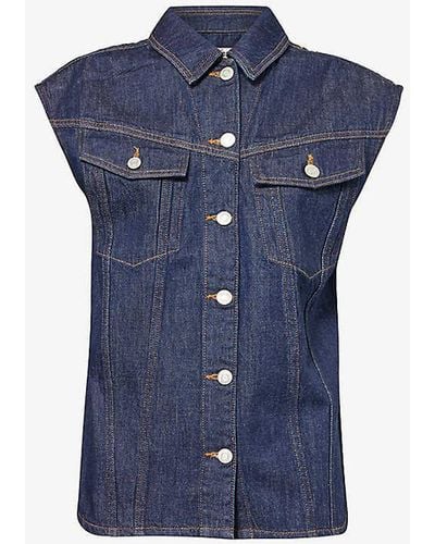 Agolde Evan Panelled Patch-pocket Organic Denim Shirt - Blue
