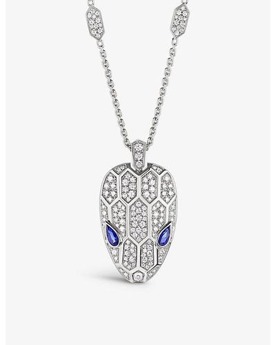 BVLGARI Serpenti 18ct , 2.07ct Brilliant-cut Diamond And Sapphire Necklace - White
