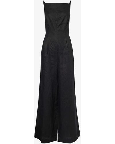 Reformation Ciara Wide-leg Linen Jumpsuit - Black