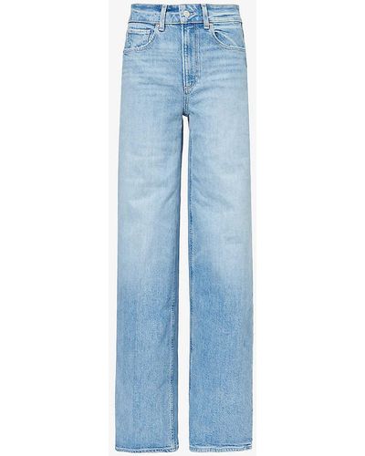 PAIGE Sasha Straight-leg High-rise Stretch-organic Denim Jeans - Blue