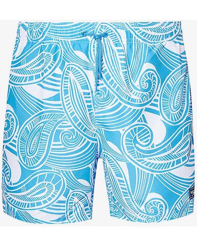 Speedo Graphic-pattern Mid-rise Swim Short - Blue