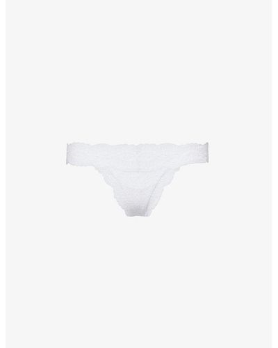 Eberjey Mariana Floral Lace Thong - White