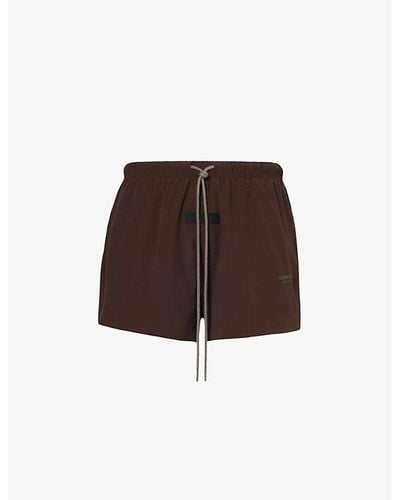 Fear Of God Essentials Brand-patch Woven Shorts X - Brown