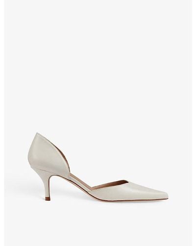 LK Bennett Harley D'orsay Pointed Leather Courts - White