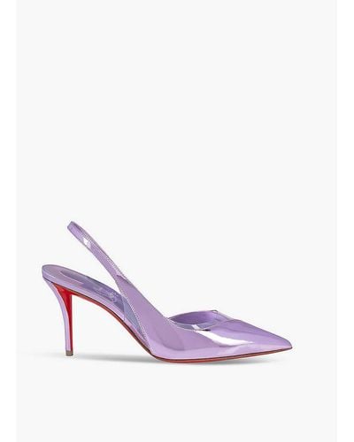 Christian Louboutin Posticha 80 Patent-leather And Pvc Heeled Courts - Pink
