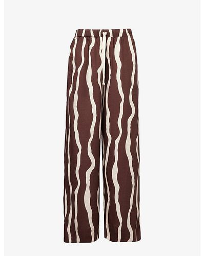 Faithfull The Brand Simena Stripe-pattern Relaxed-fit Woven Trousers - Multicolour