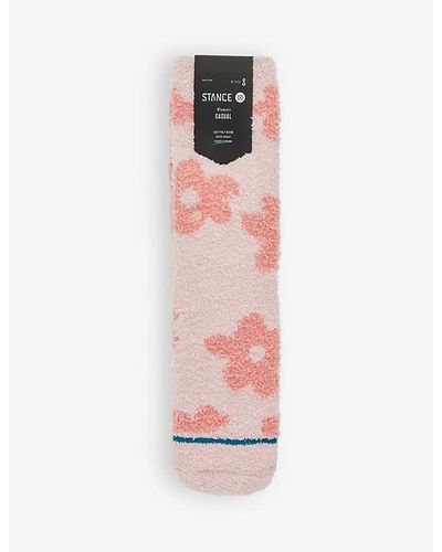 Stance Flower-print Stretch-woven Socks - Pink